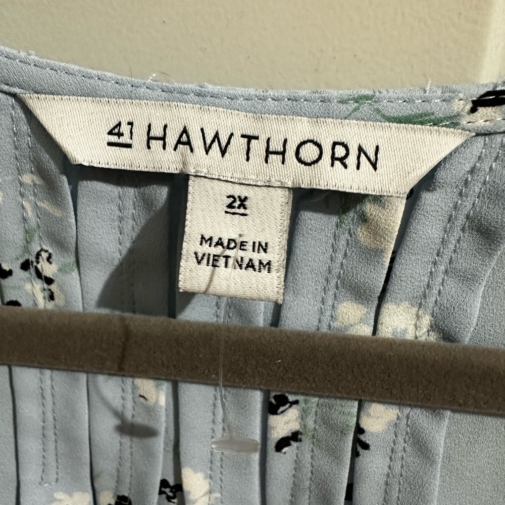 2X 41 Hawthorn Light Blue Floral Blouse - Picture 2 of 5